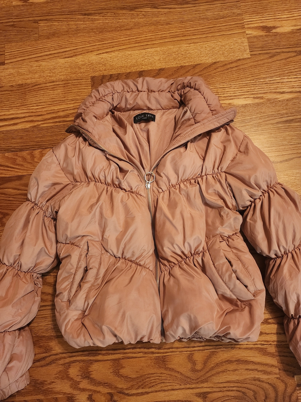 Love Tree Women's Blush Pink Puffer Jacket